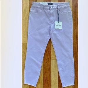 NEW DL1961 FLORENCE CROPPED MID-RISE INSTASCULPT SKINNY JEANS LAVENDER PURPLE 31
